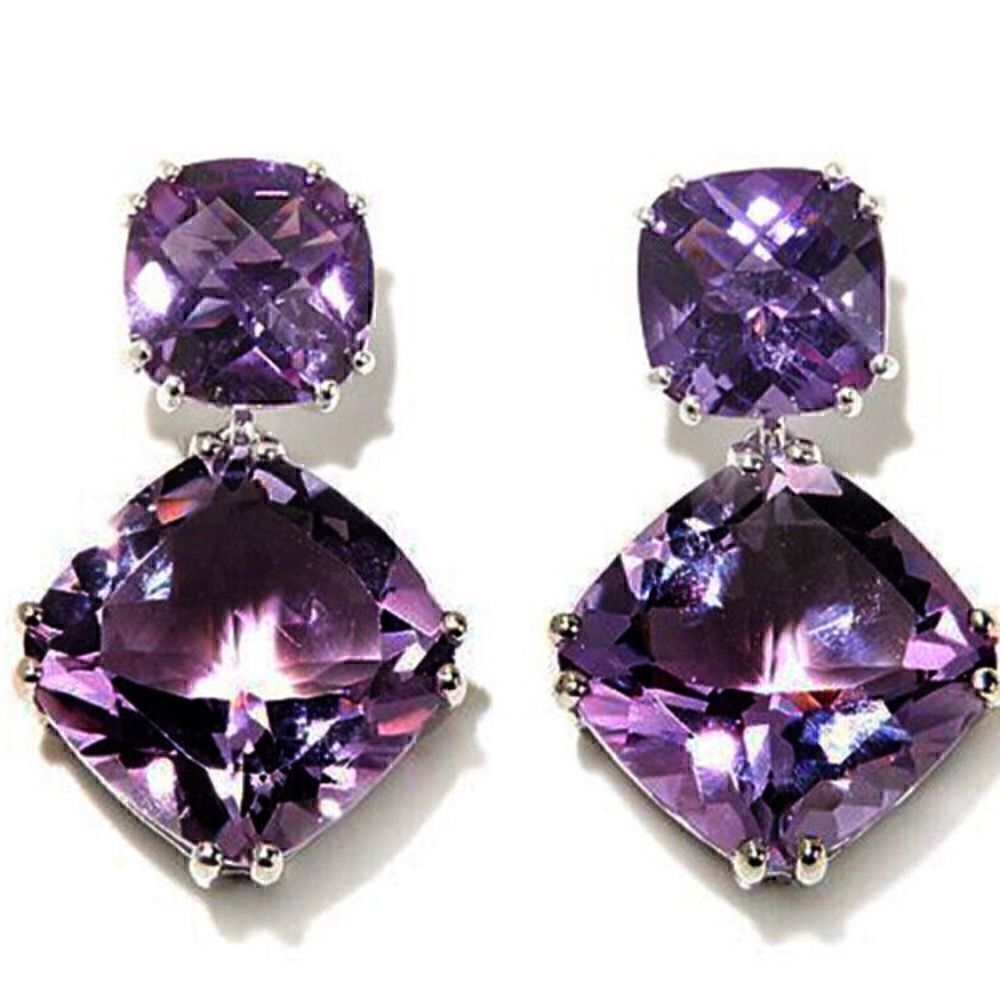 💜 New sparkling purple crystal earrings 💜 - Picture 5 of 6